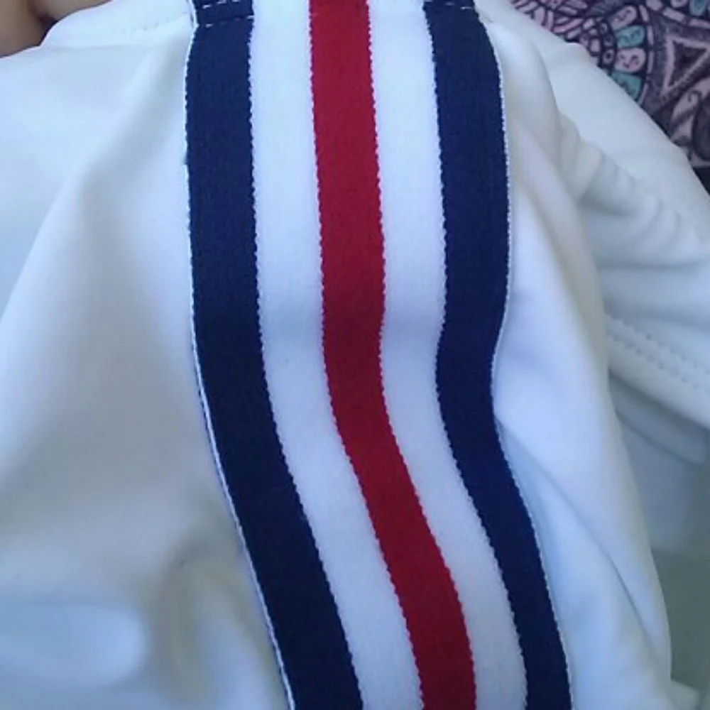 Nwot white red white blue side stripe